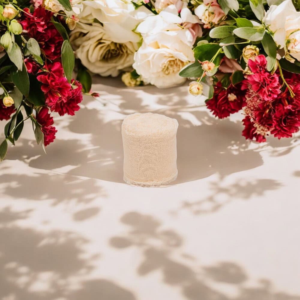 Panglică textil cu margini nefinisate - bej - 4cm x 5m - CraftUp