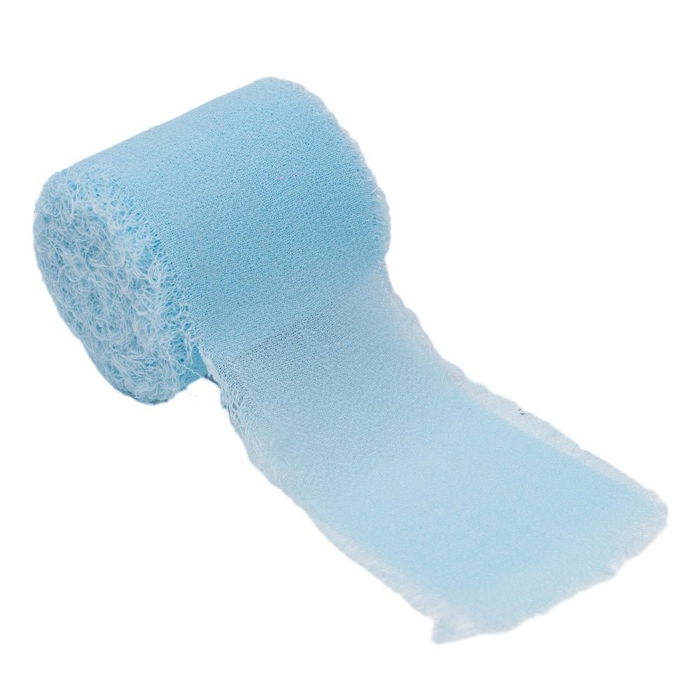 Panglică textil cu margini nefinisate - bleu - 4cm x 5m - CraftUp