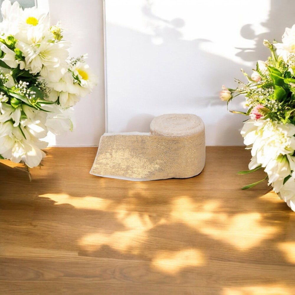 Panglică textil strălucitoare cu margini nefinisate - auriu - 4cm x 5m - CraftUp