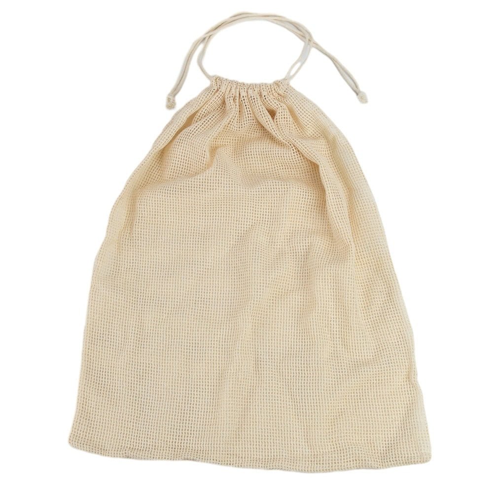 Plasă din bumbac cu închidere sfoară - bej 35x45cm (set 10 buc) - CraftUp