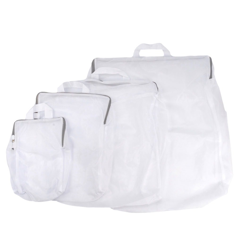 Plase de rufe cu mâner și fermoar - alb (set 4 buc mărimi diferite) - CraftUp