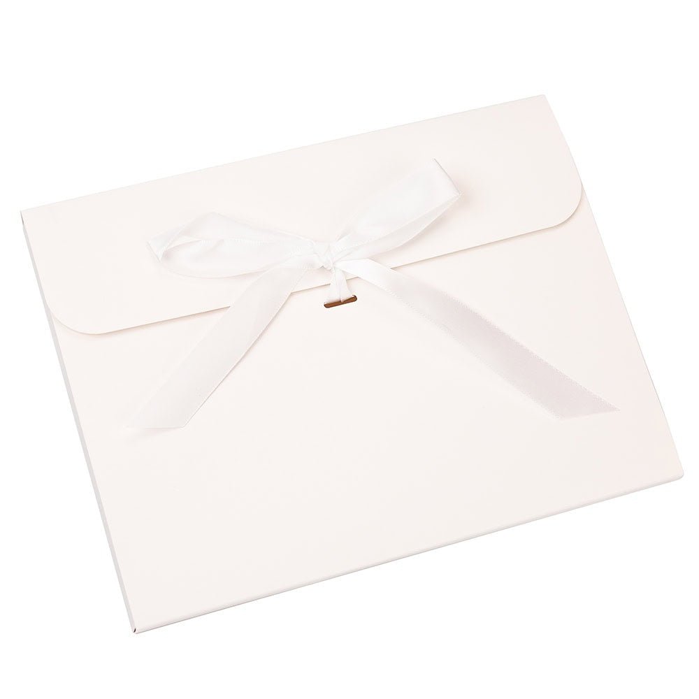 Plic hârtie cu panglică - alb - CraftUp