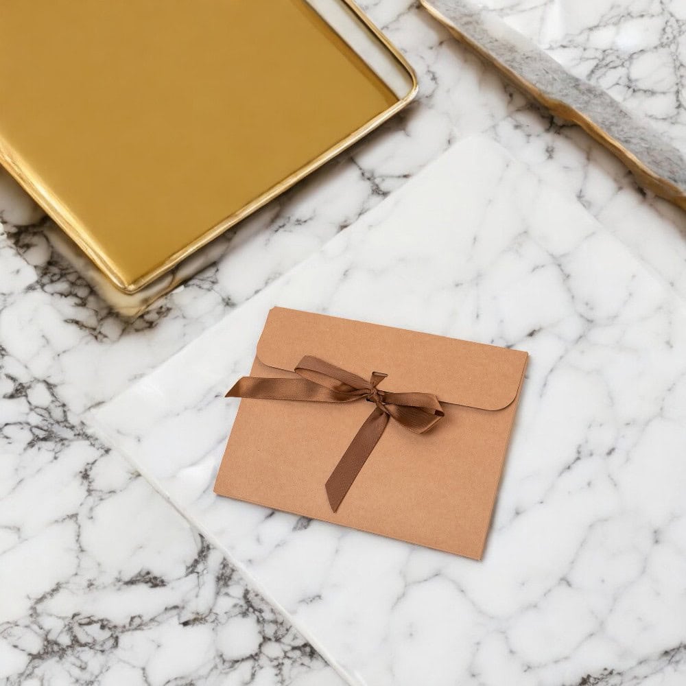 Plic hârtie cu panglică - kraft - CraftUp