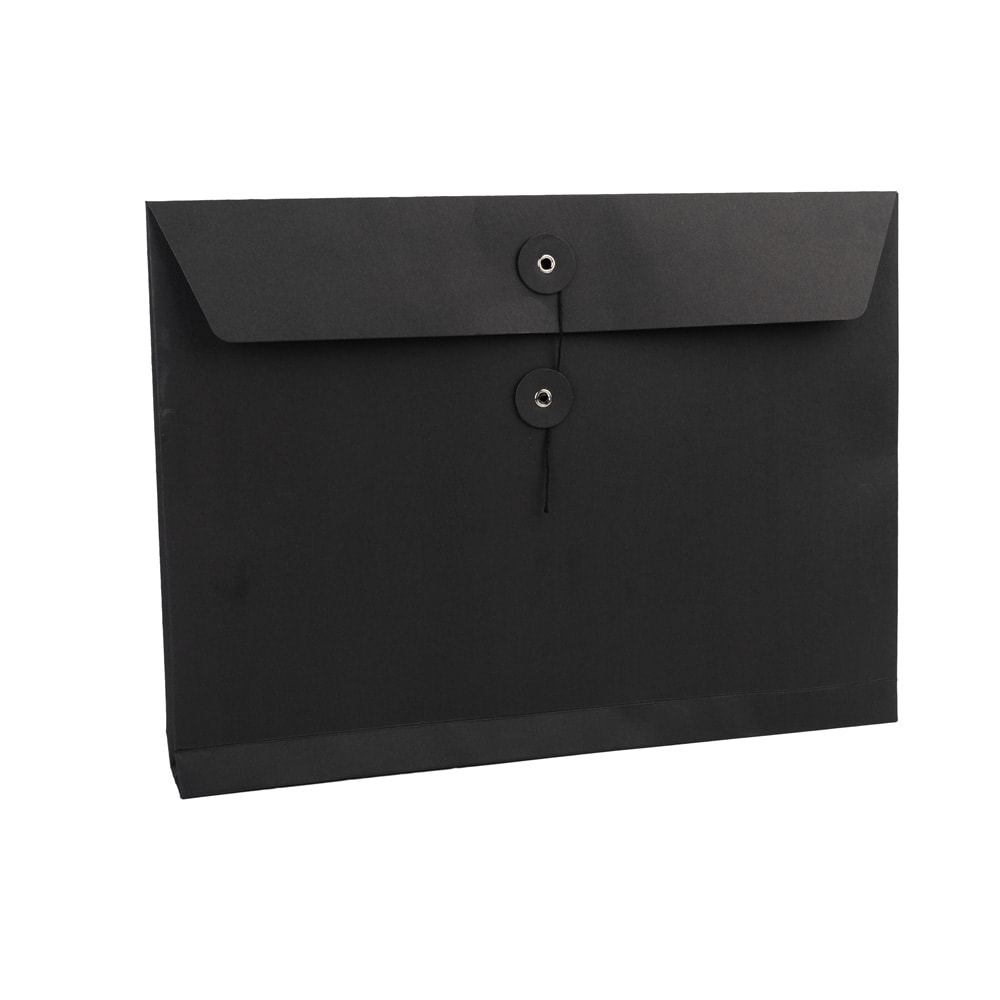 Plic hârtie cu sigiliu din sfoară - negru (set 10 buc) - CraftUp