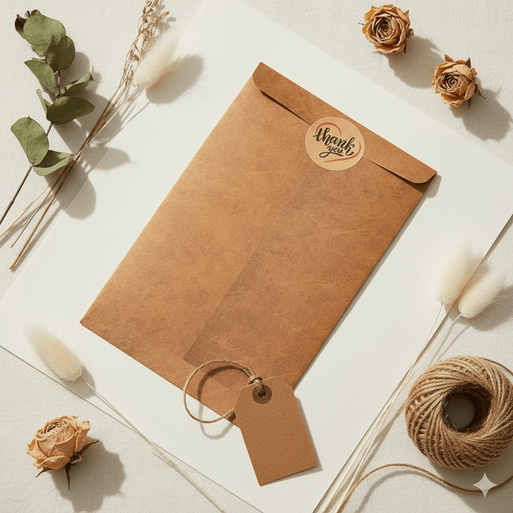 Plic kraft vintage cu sigiliu - (set 20 buc) - CraftUp