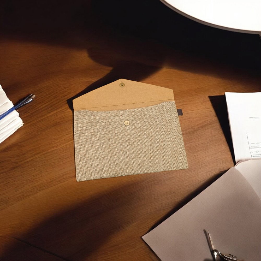 Plic textil cu capsă magnetică - bej - CraftUp