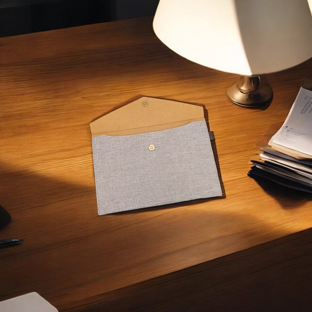 Plic textil cu capsă magnetică - gri - CraftUp