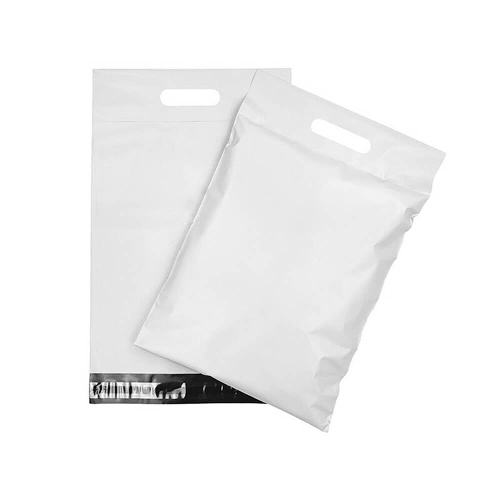 Plicuri curierat cu mâner - alb (set 100 buc) - CraftUp