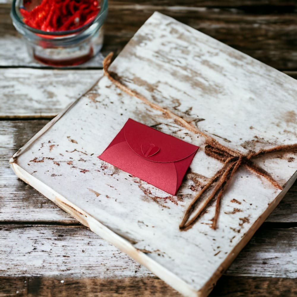 Plicuri hârtie cu închidere în formă de inimă - roșu (set 20 buc) 10x7cm - CraftUp