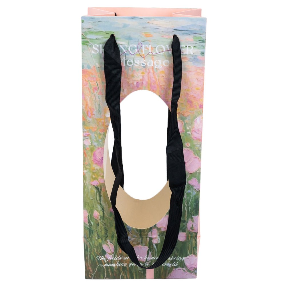 Pungă hârtie cu imprimeu floral și text (set 10 buc) - CraftUp