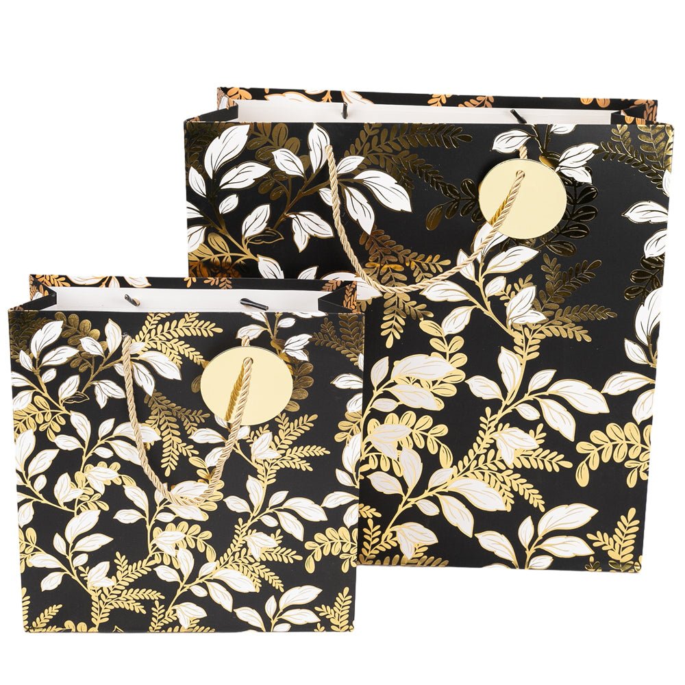 Pungi cadou cu model floral alb negru, mix 4 modele - CraftUp