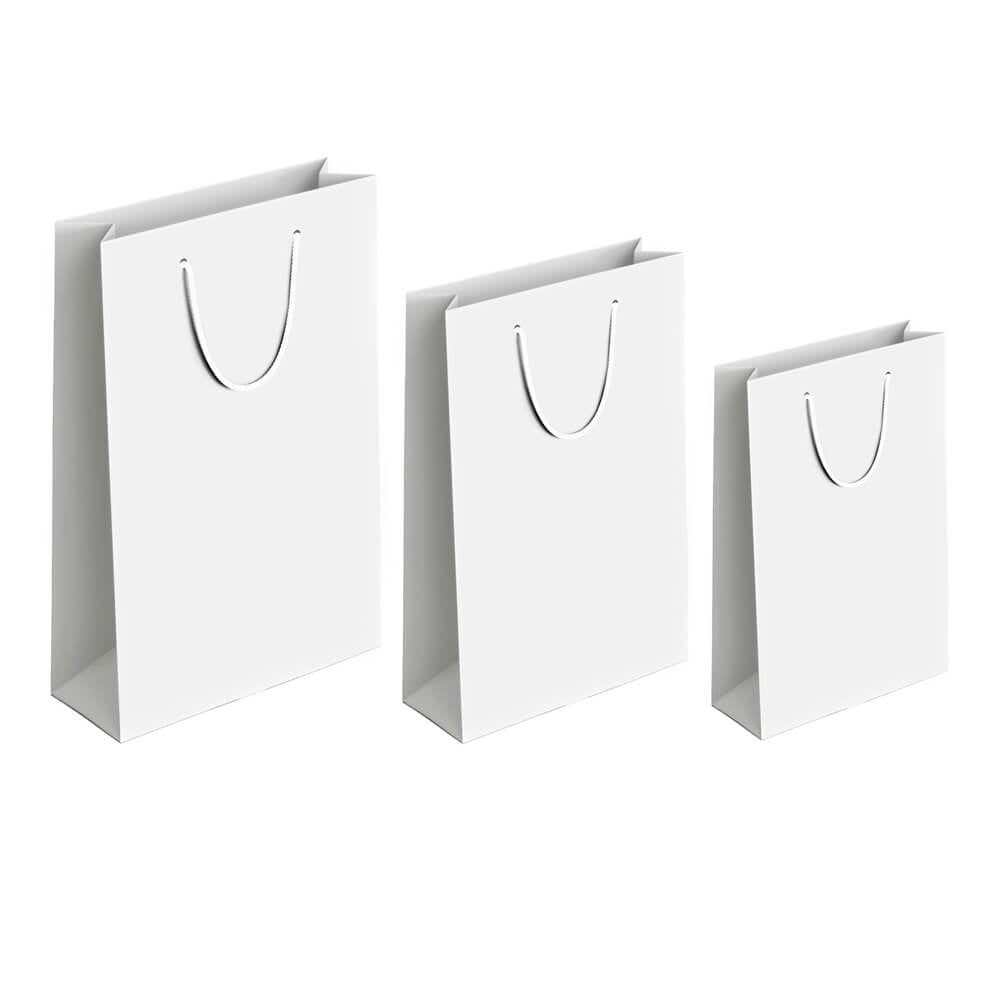 Pungi cadou dreptunghiulare uni - alb (set 12 buc) - CraftUp