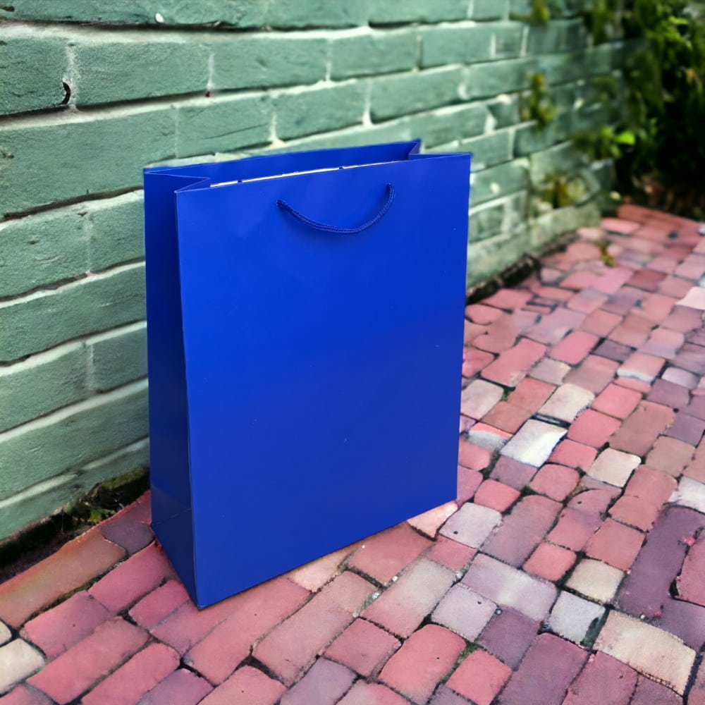 Pungi cadou dreptunghiulare uni - albastru (set 12 buc) - CraftUp