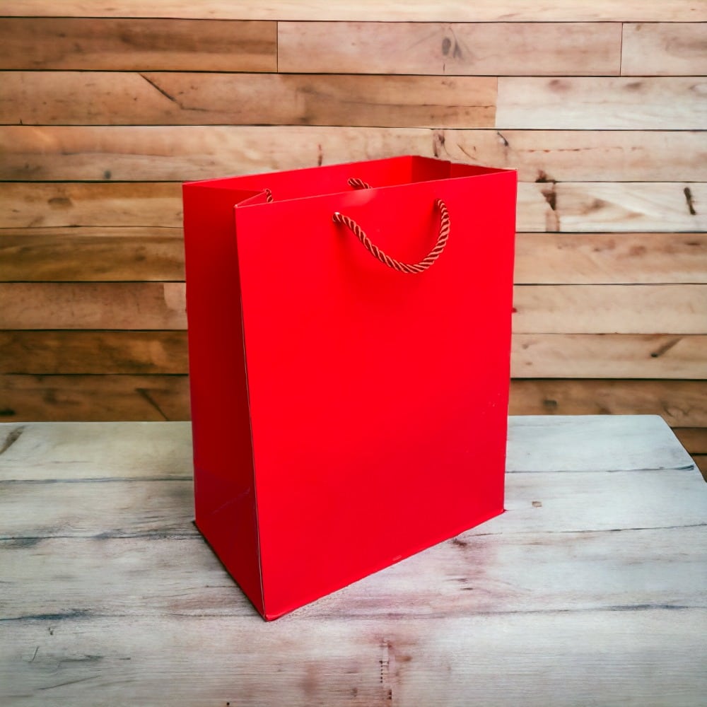 Pungi cadou dreptunghiulare uni - roșu (set 12 buc) - CraftUp