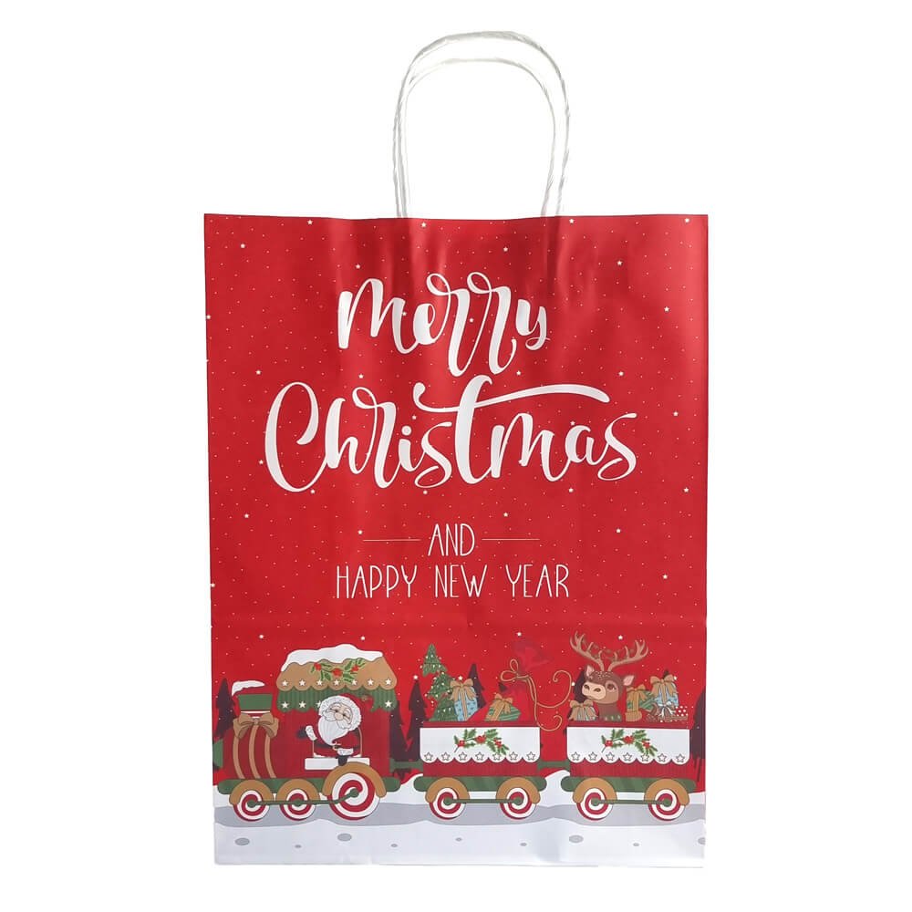Pungi cadou peisaje de Crăciun mix 4 modele (set 12 buc) - CraftUp