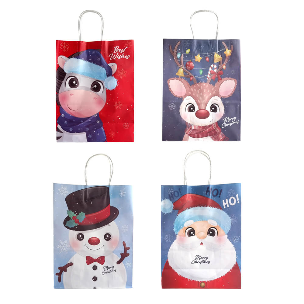 Pungi cadou vestitorii Crăciunului mix 4 modele (set 12 buc) - CraftUp