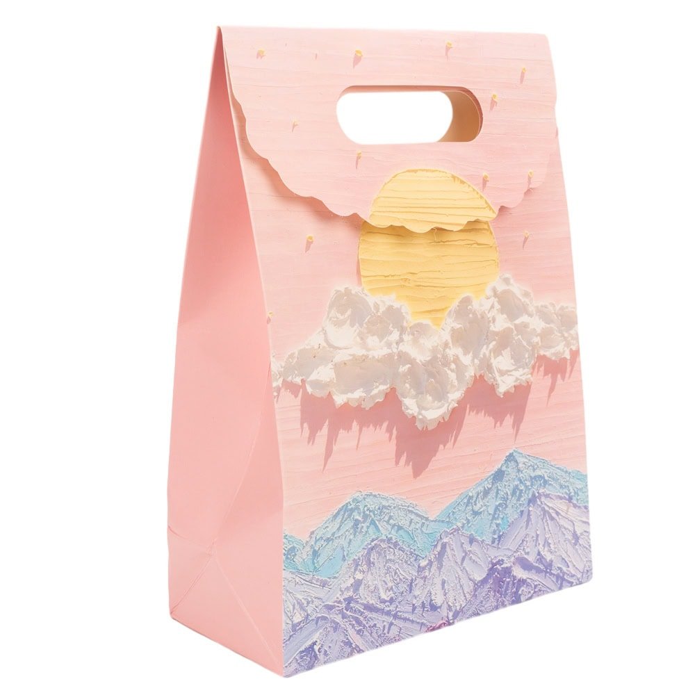 Pungi design pictură 3D cu închidere velcro și mâner - model 1 (set 10 buc) - CraftUp