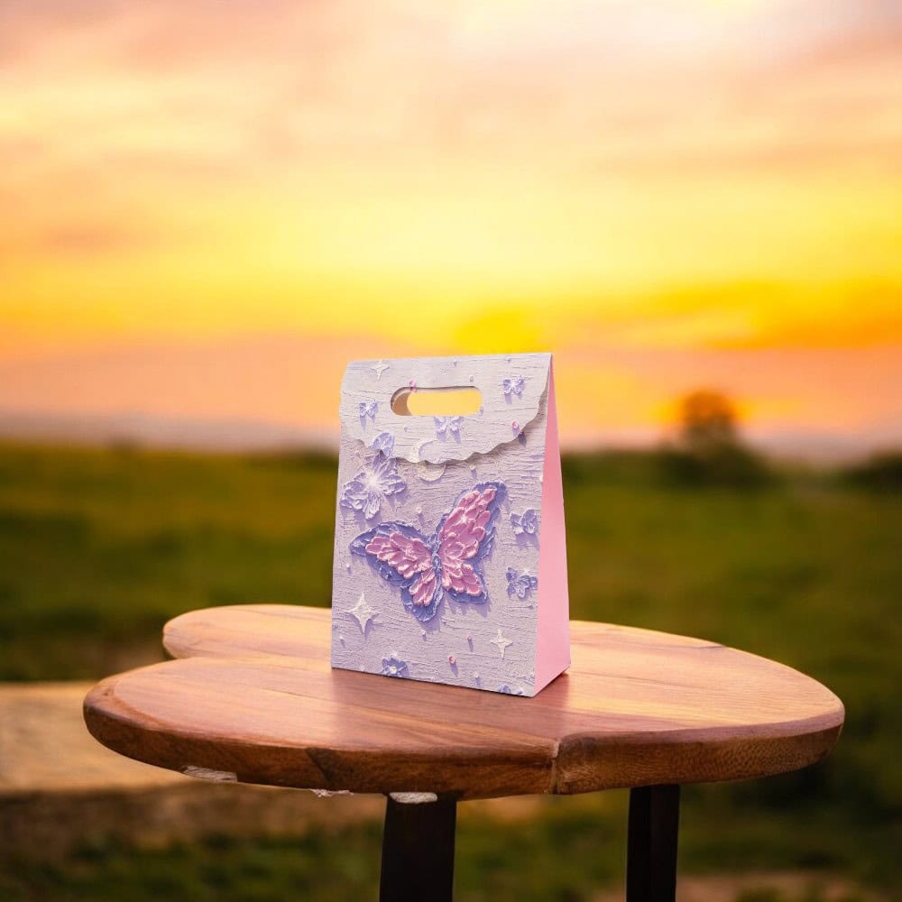 Pungi design pictură 3D cu închidere velcro și mâner - model 3 (set 10 buc) - CraftUp