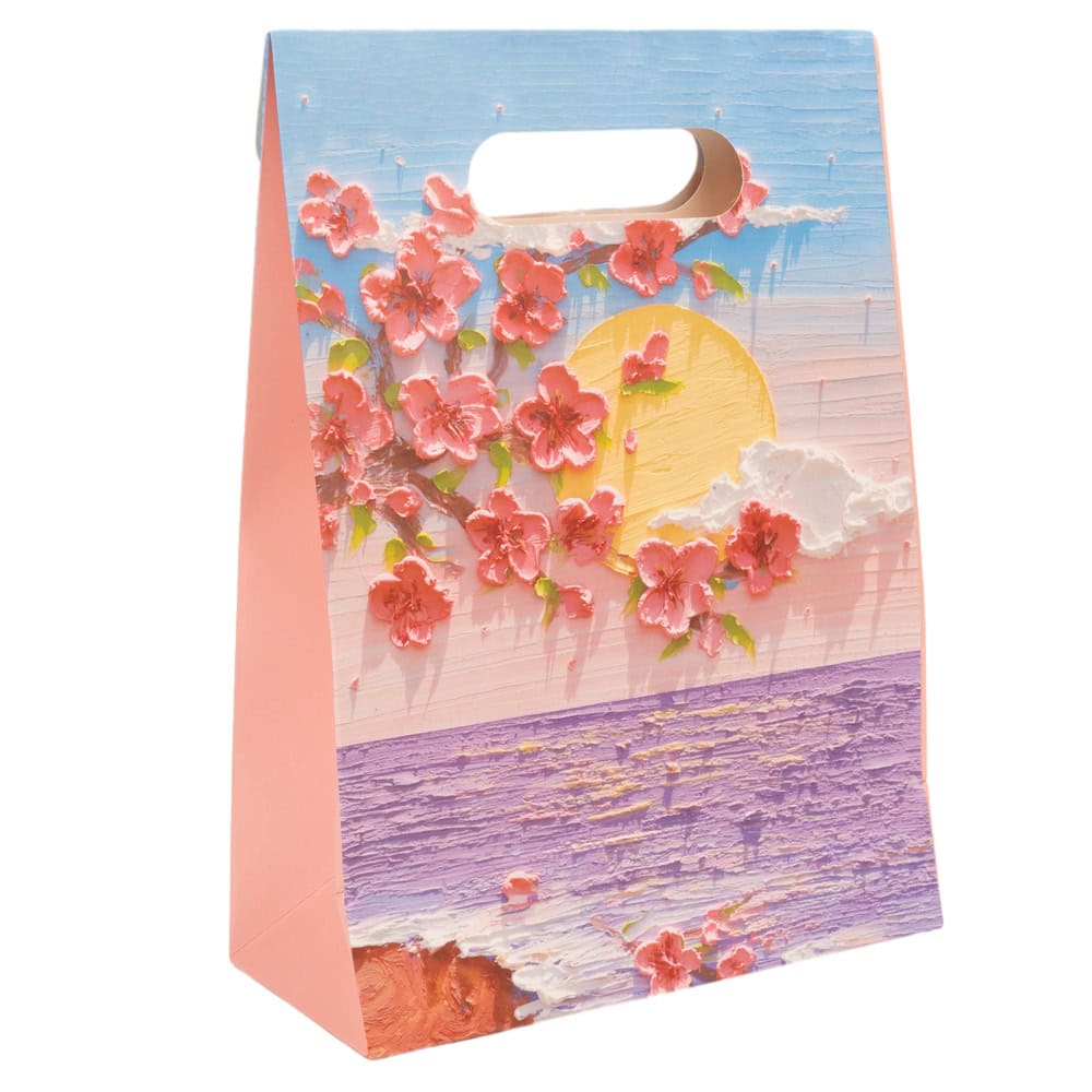 Pungi design pictură 3D cu închidere velcro și mâner - model 4 (set 10 buc) - CraftUp