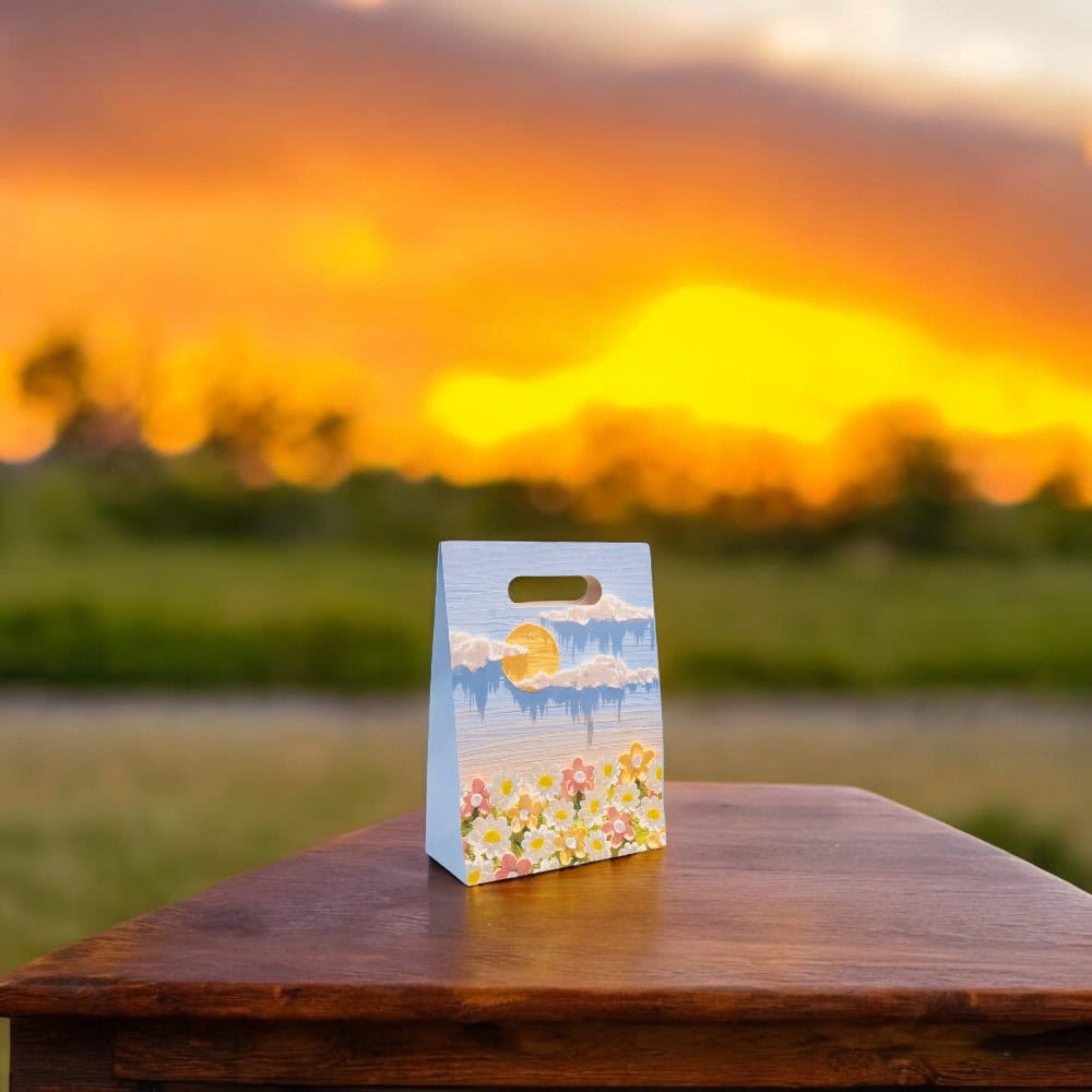 Pungi design pictură 3D cu închidere velcro și mâner - model 5 (set 10 buc) - CraftUp