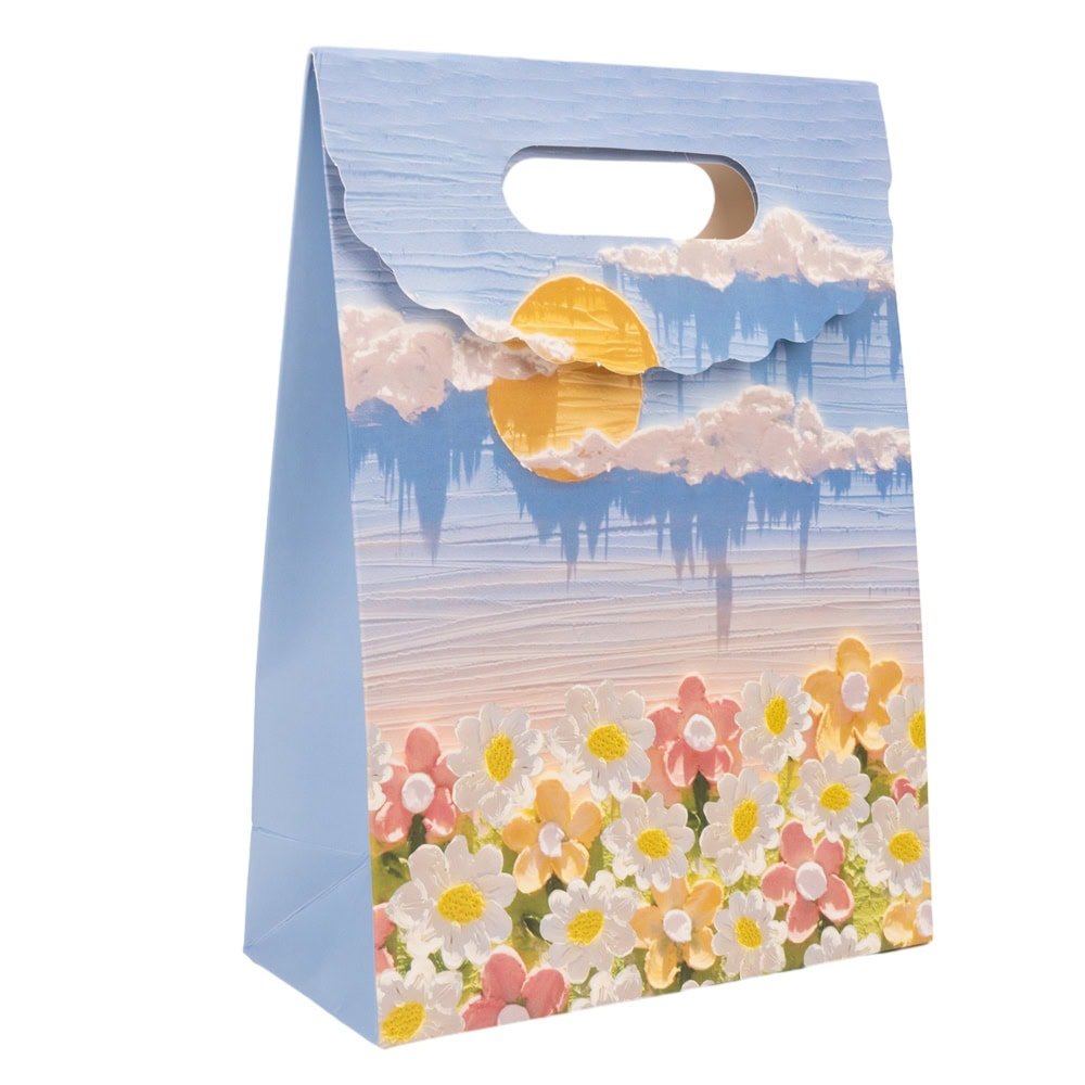 Pungi design pictură 3D cu închidere velcro și mâner - model 5 (set 10 buc) - CraftUp