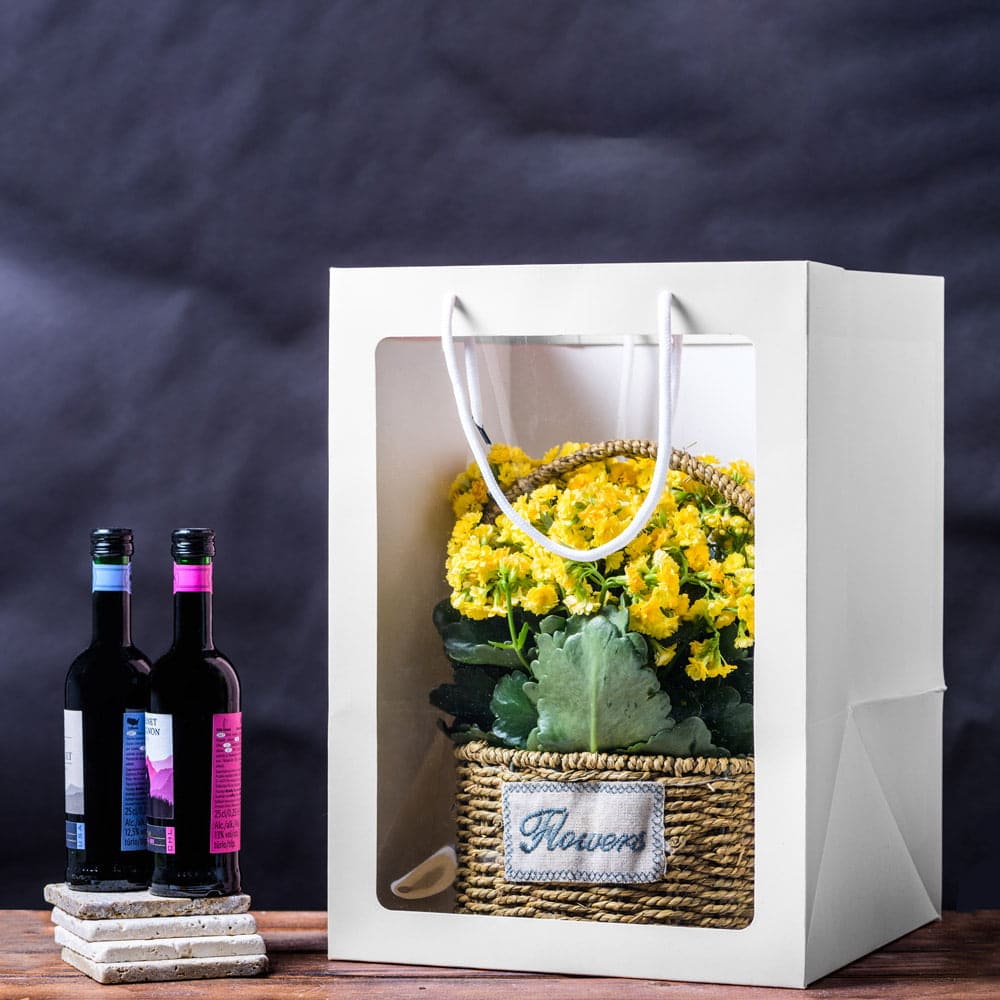 Pungi hârtie cu fereastră - alb (set 10 buc) - CraftUp