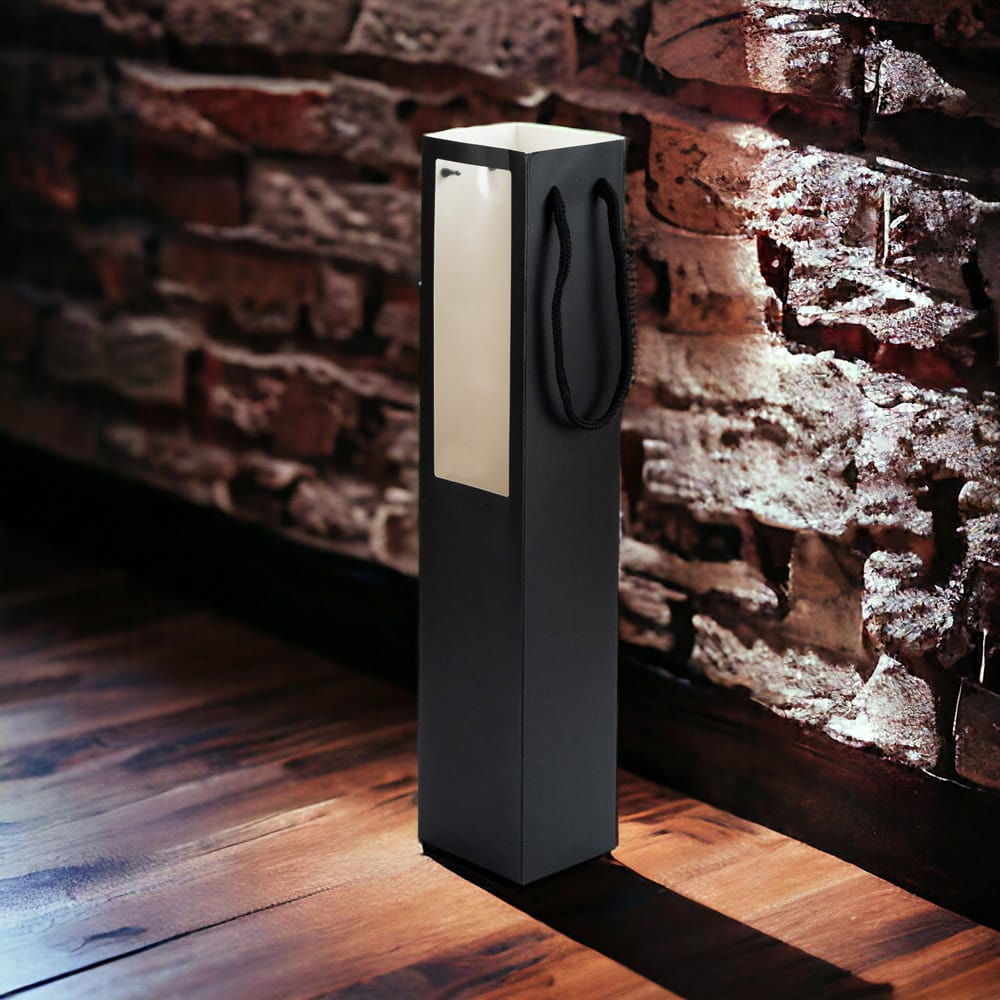 Pungi hârtie înalte cu fereastră si mâner - negru (set 12 buc) - CraftUp