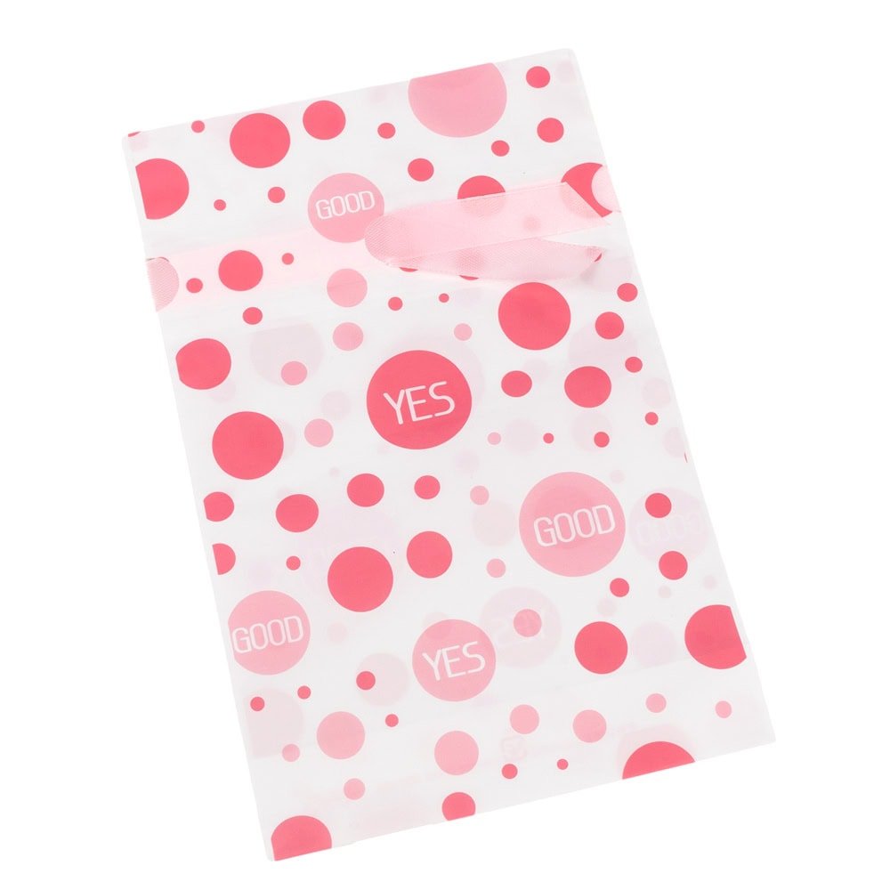 Pungi plastic cu buline si funda satinata - roz (set 50 buc) - CraftUp