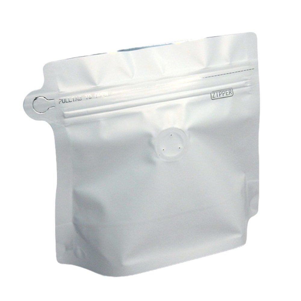 Pungi stand up model pouch cu valva și fermoar - alb (set 50 buc) 20x17x6cm - CraftUp
