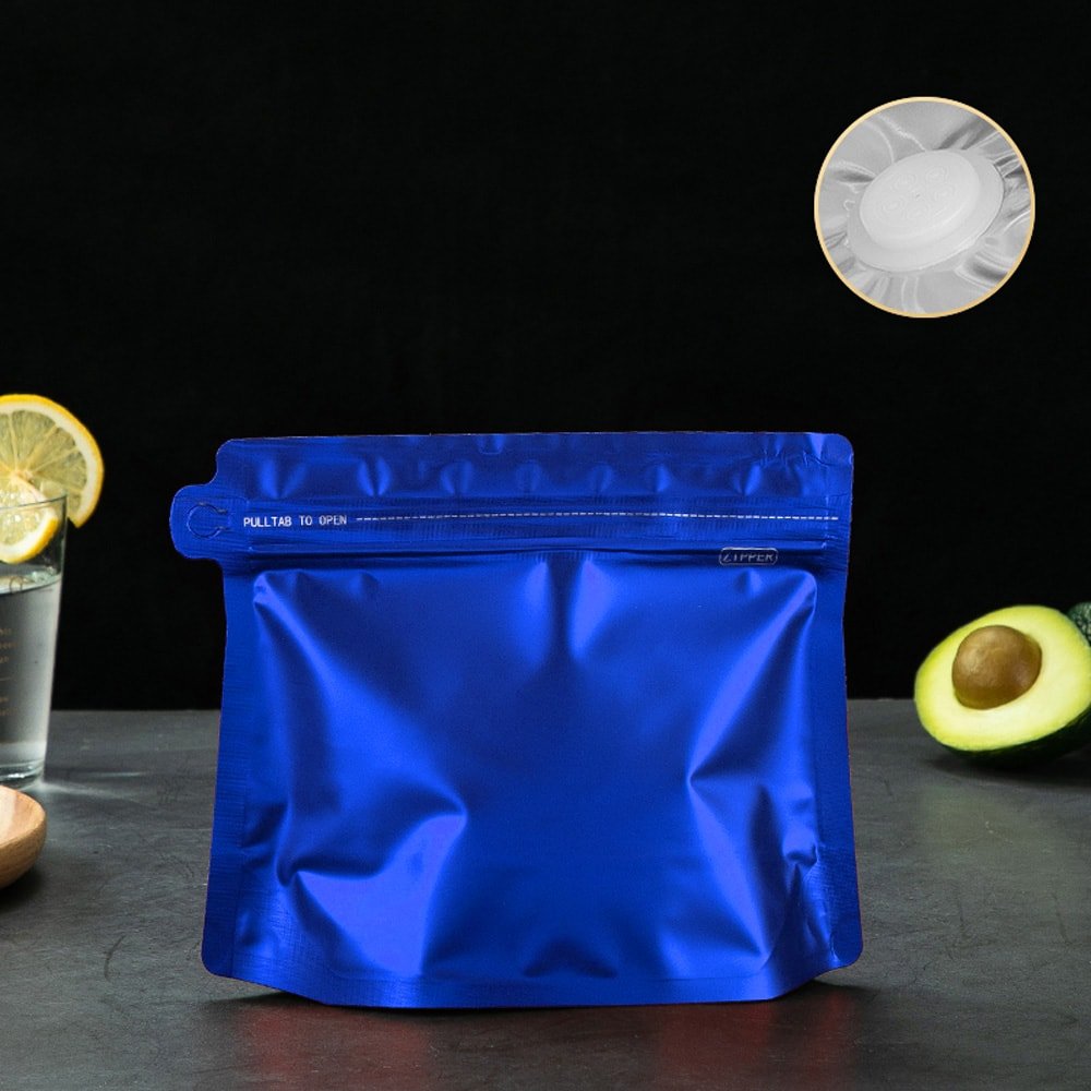 Pungi stand up model pouch cu valva și fermoar - albastru (set 50 buc) 20x17x6cm - CraftUp