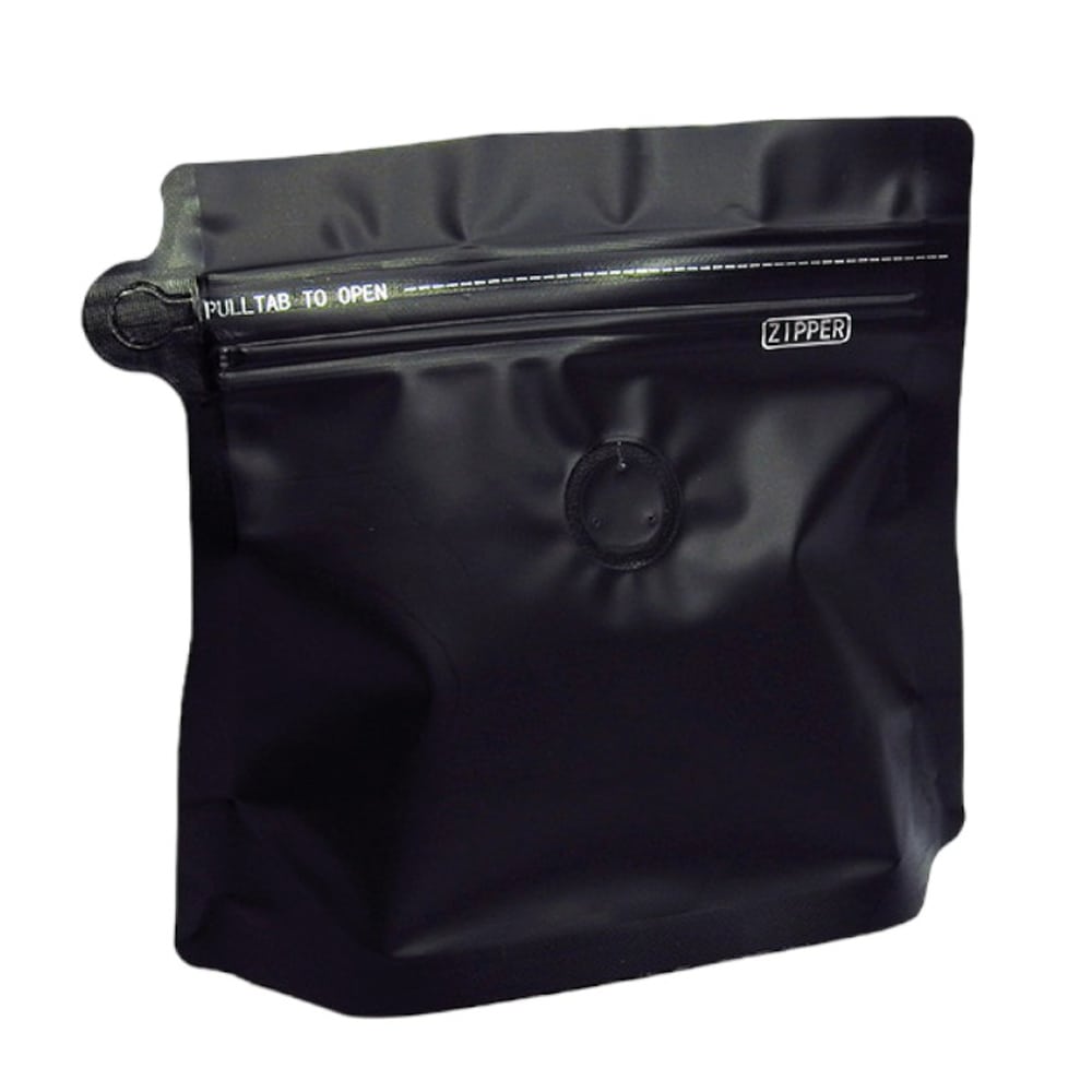 Pungi stand up model pouch cu valva și fermoar - negru (set 50 buc) 20x17x6cm - CraftUp