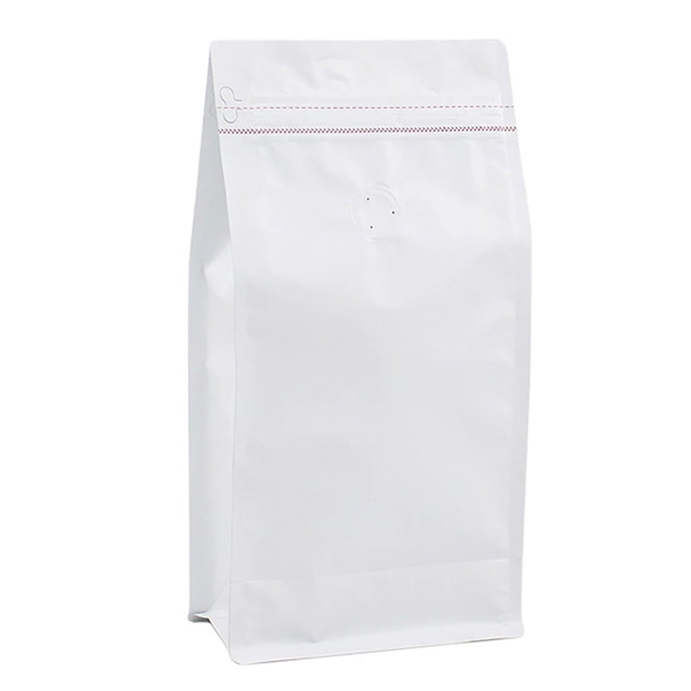 Pungi stand up opace reutilizabile cu supapă și fermoar - alb (set 50 buc) - CraftUp