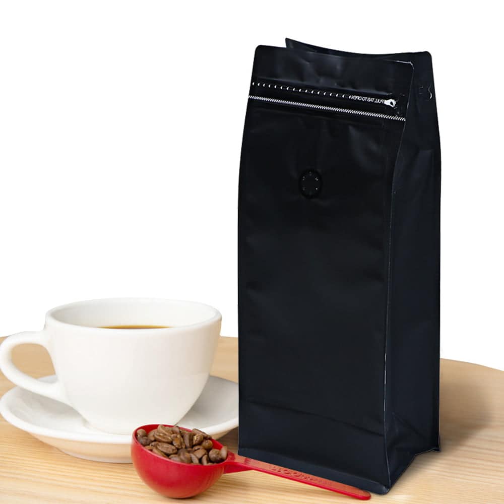 Pungi stand up opace reutilizabile cu supapă și fermoar - negru (set 50 buc) - CraftUp