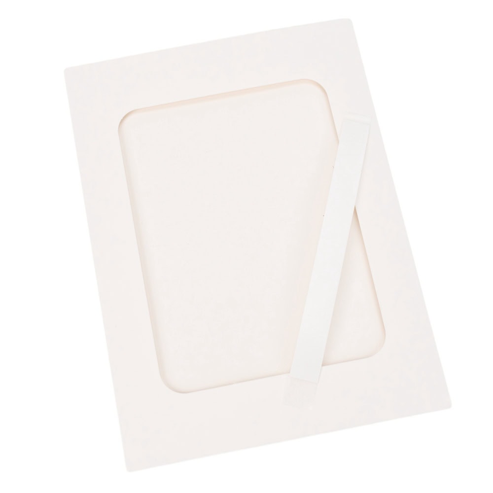 Ramă foto dreptunghiulară din hârtie cu bandă adezivă - alb (set 10 buc) - CraftUp