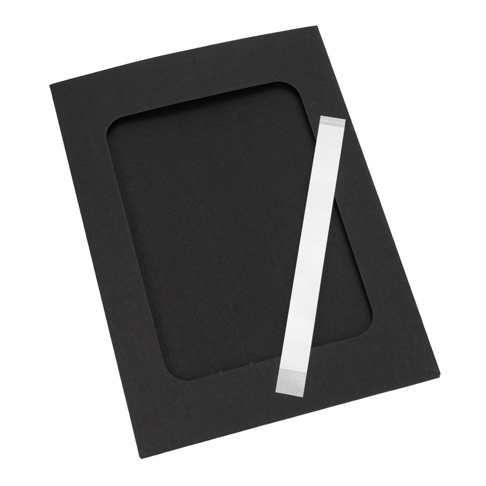 Ramă foto dreptunghiulară din hârtie cu bandă adezivă - negru (set 10 buc) - CraftUp