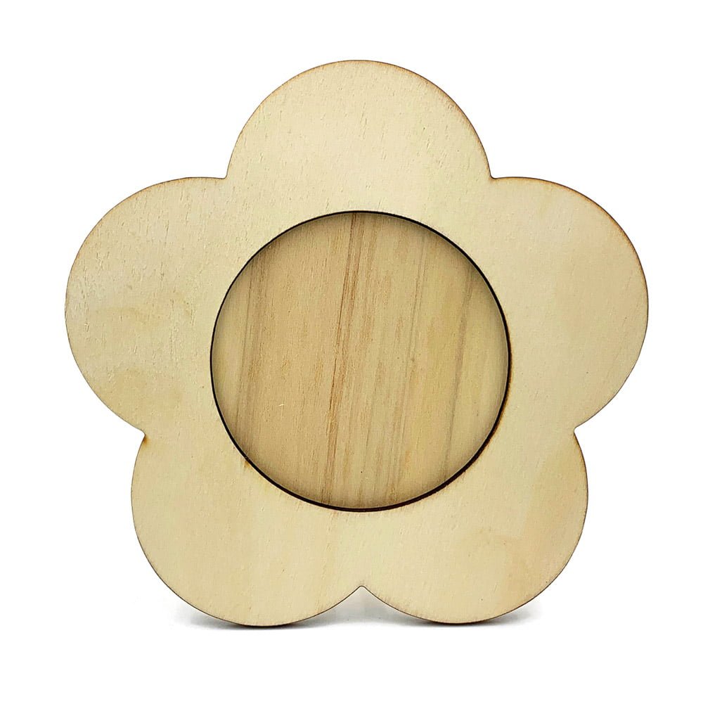 Ramă foto lemn - floare - CraftUp