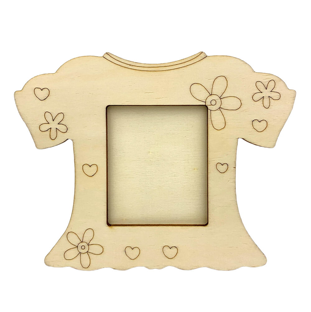 Ramă foto lemn - rochiță - CraftUp