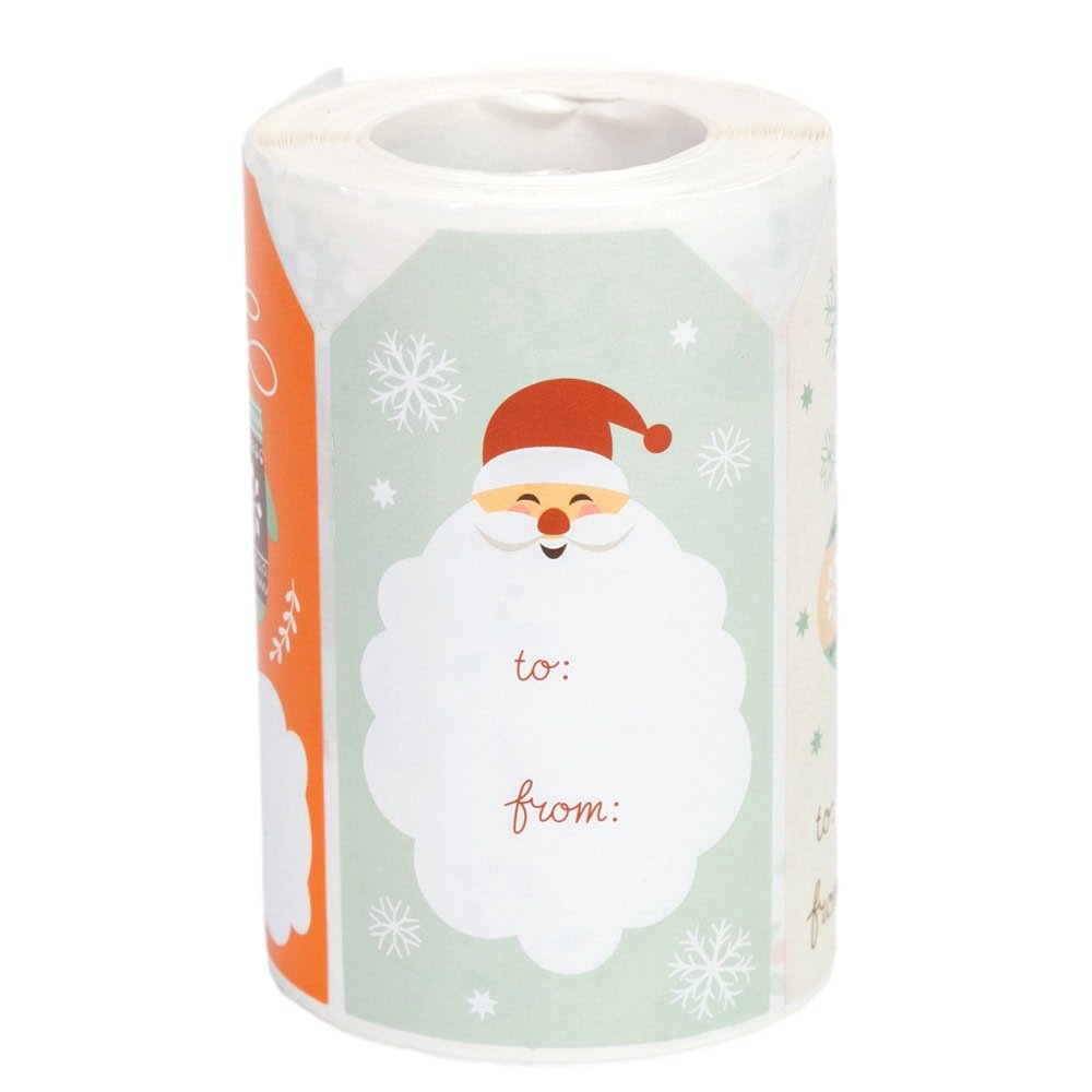 Rolă 250 stickere de Crăciun 4.3x7.5cm - model 10 - CraftUp