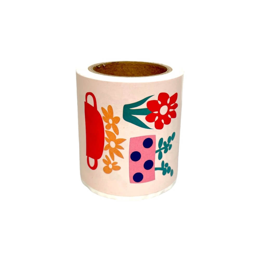 Rolă 50 stickere lungi cu flori - model 2 - CraftUp