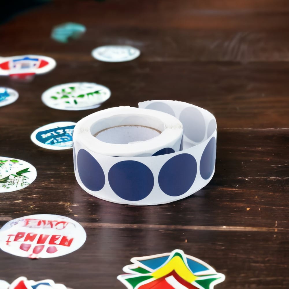 Rolă 500 stickere blank rotunde 2.5cm - albastru - CraftUp