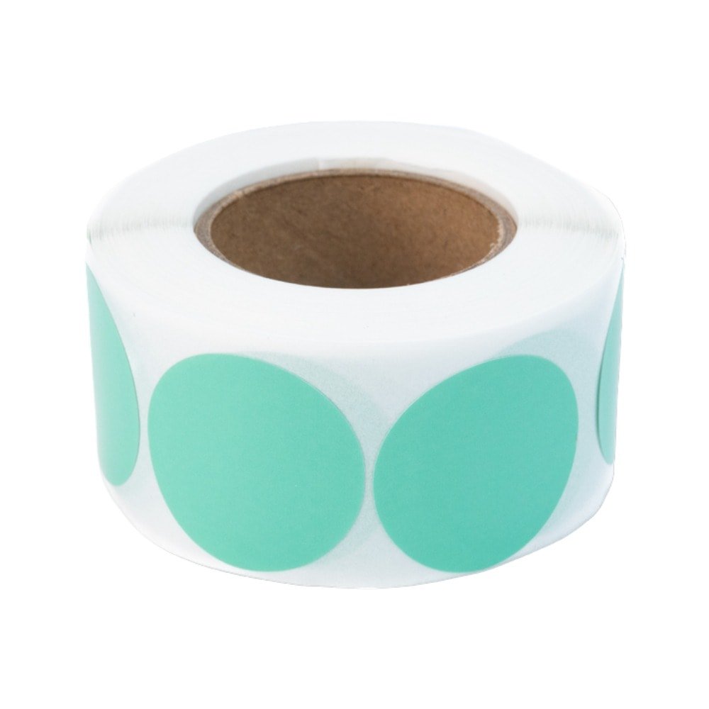Rolă 500 stickere blank rotunde 2.5cm - turcoaz - CraftUp