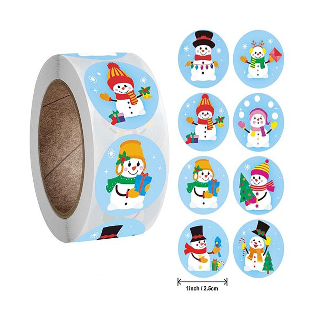 Rolă 500 stickere Crăciun 2.5cm - model 2 - CraftUp