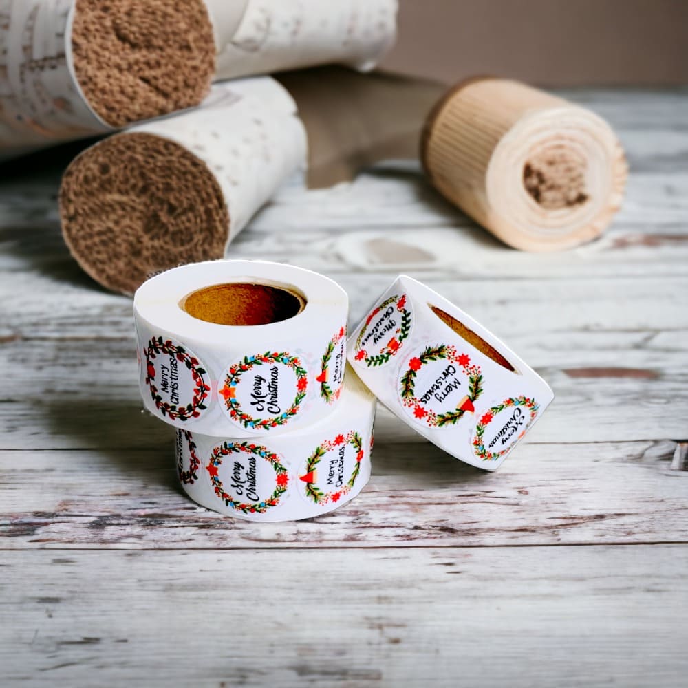 Rolă 500 stickere Crăciun 2.5cm - model 3 - CraftUp