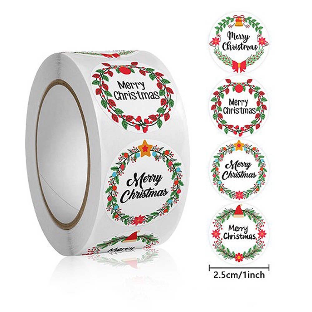 Rolă 500 stickere Crăciun 2.5cm - model 3 - CraftUp