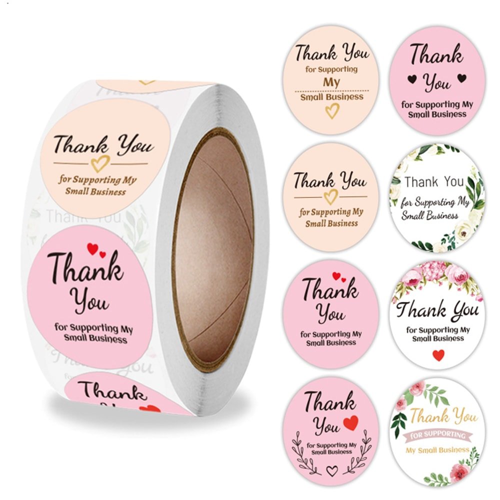 Rolă 500 stickere rotunde 2.5cm - mix modele 2 - CraftUp