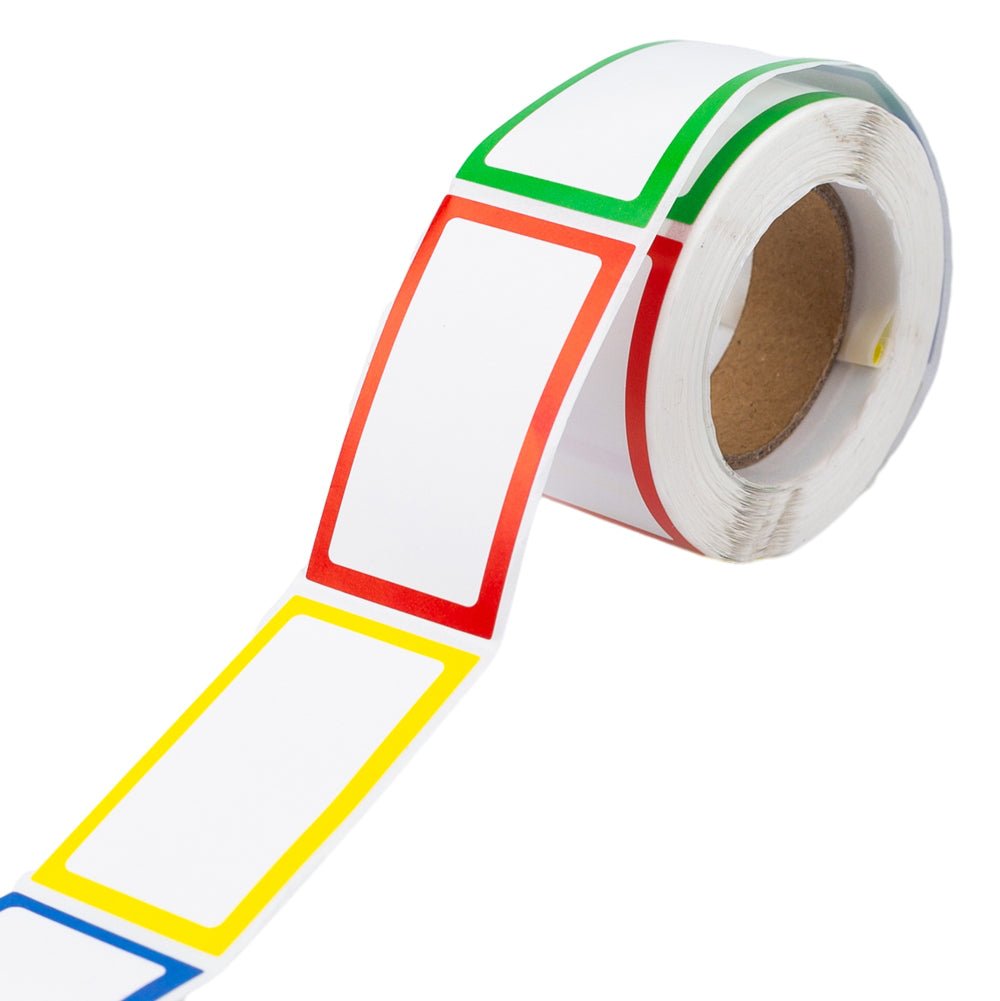 Rolă cu stickere dreptunghiulare colorate (200 buc/rola) - CraftUp