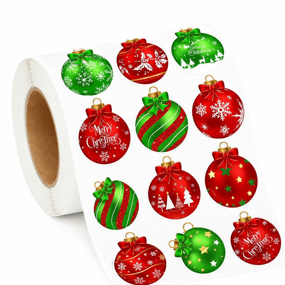 Rolă stickere de Crăciun cu globuri - multicolor - CraftUp