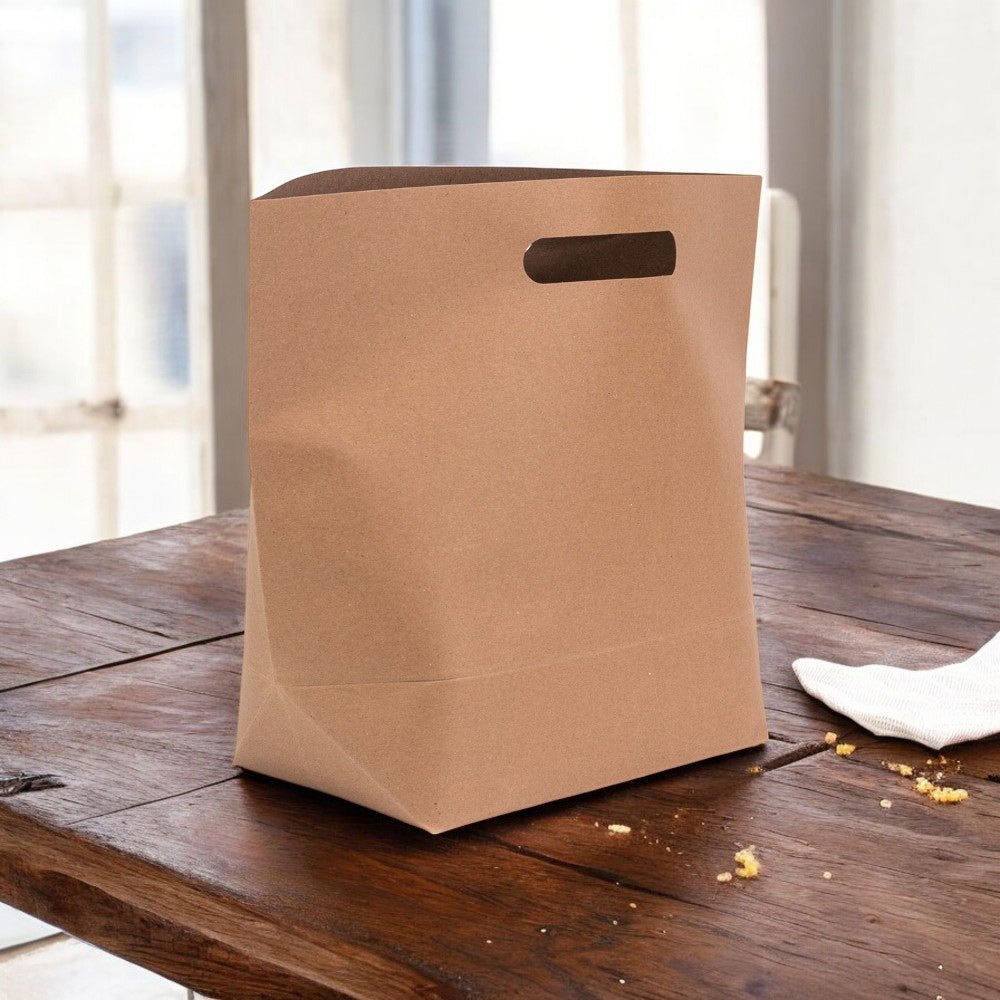 Sacoșă hârtie cu mânere – kraft (set 5 buc) 23x13x27.5cm - CraftUp