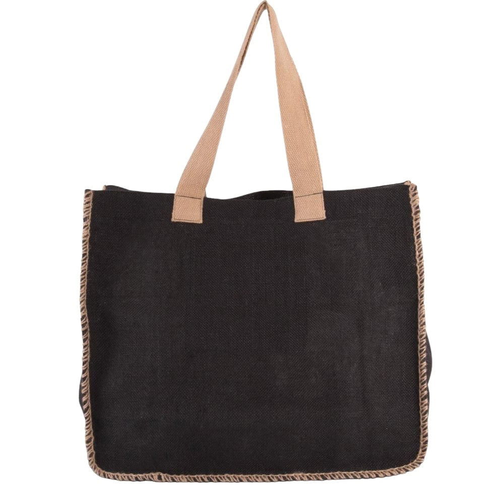 Sacosă textil cu cusături contrastante - negru - CraftUp