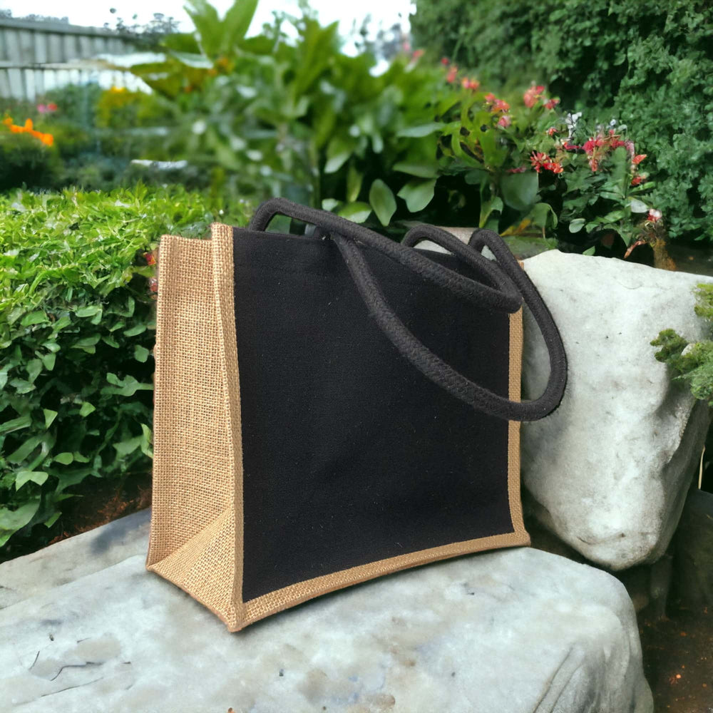 Sacoșă textil cu interior rezistent la apă 41x33x18cm - negru - maro - CraftUp